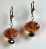 Copper and Green Light Earrings